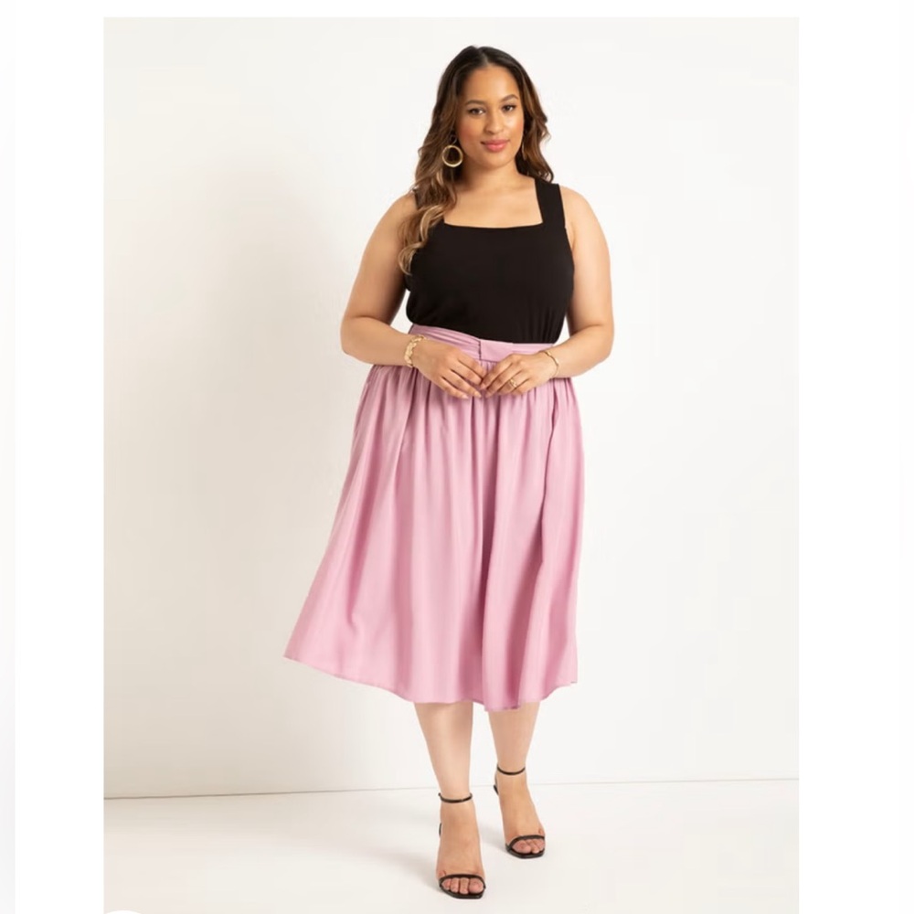 Eloquii Elegant Pink Midi Skirt